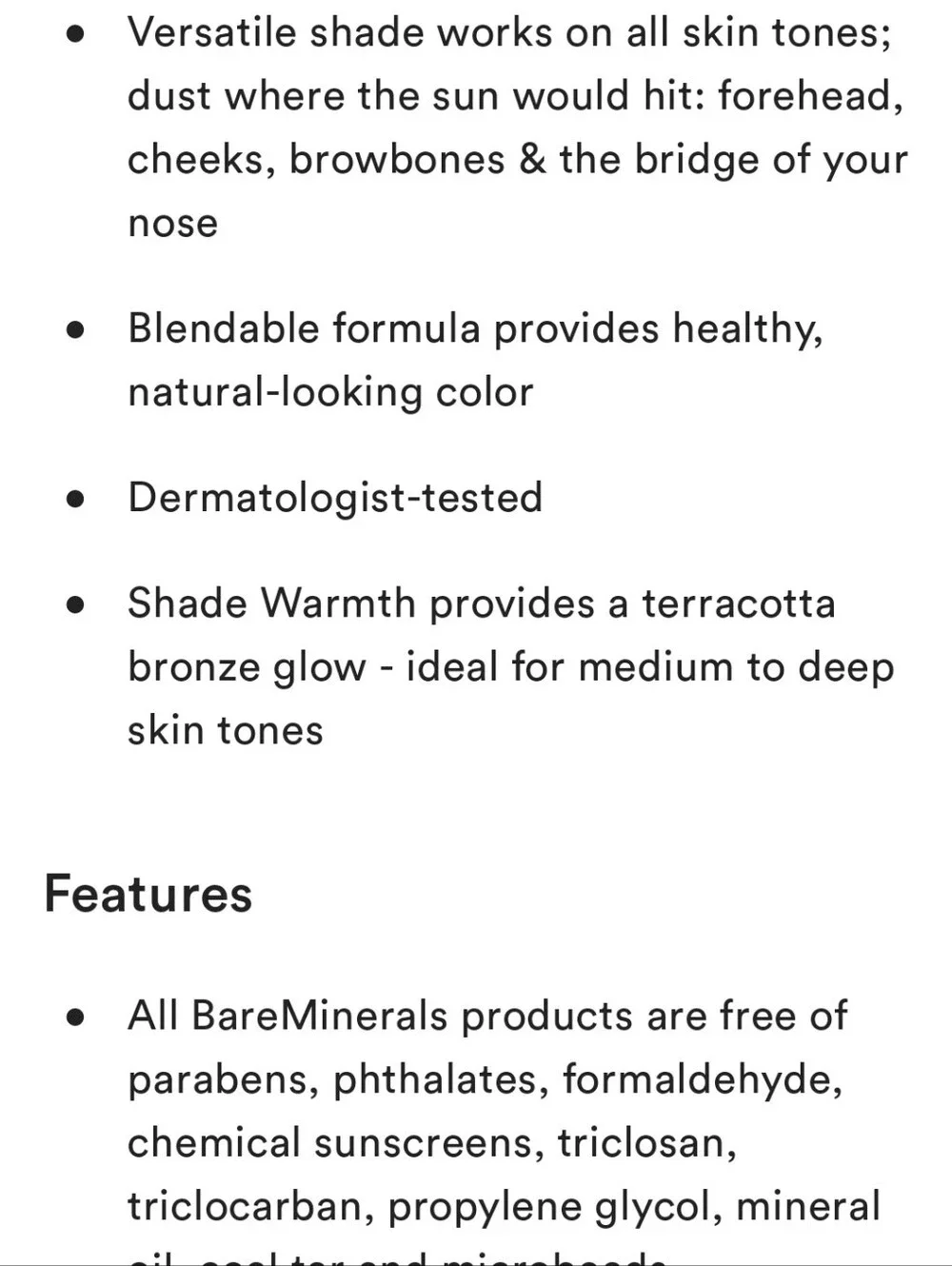 NWT BAREMINERALS ALL OVER FACE COLOR POWDER BRONZER IN WARMTH
